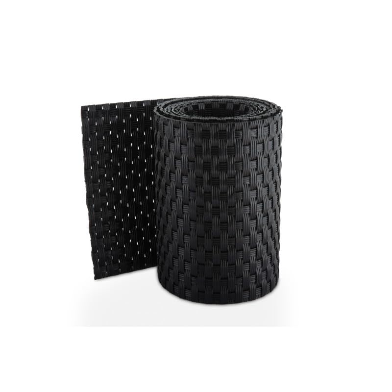 RETELANDIA - Striscia Rattan per Recinzione Nera cm 19x10 m frangisole. Schermatura Privacy 100% Pannelli recinzioni in Rete Metallica