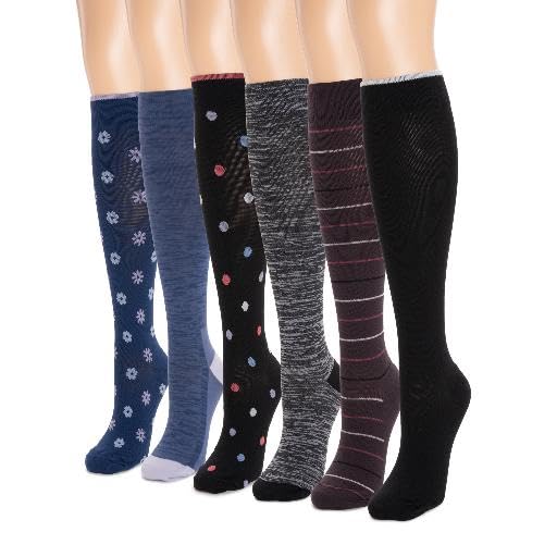 MUK LUKS Men's 3 Pack Nylon Compression Knee-high Socks3