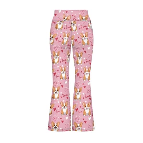 Dolyues Cute Animal Theme Yoga Pants for Girls 5-14 Years Soft Girls' Activewear Leggings with Wide Legs Desgin3