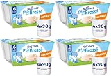 Nestlé Bébé - P'tit Brassé - Desserts Lactés - Abricot- Dès 6 mois - 4x100g (Lot de 4)