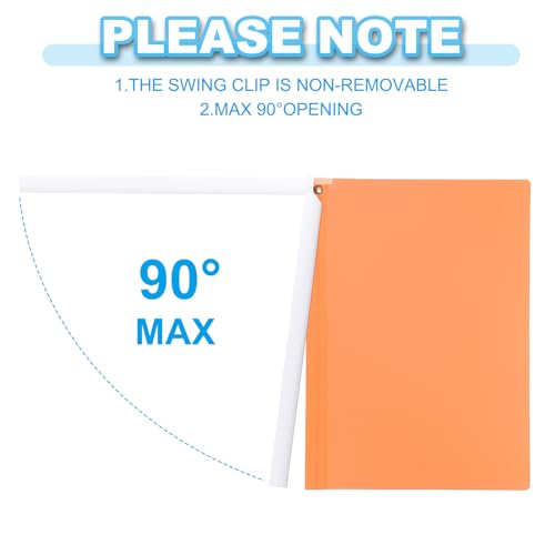 Protège-rapports A4 rigides en plastique transparent orange de haute qualité