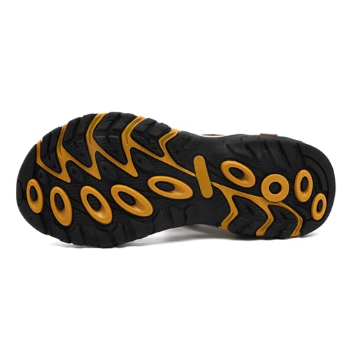 Mens Hiking Sandals Open Toe Athletic Sport Sandals Leather Lightweight Non-Slip Trail Casual Water Shoes4