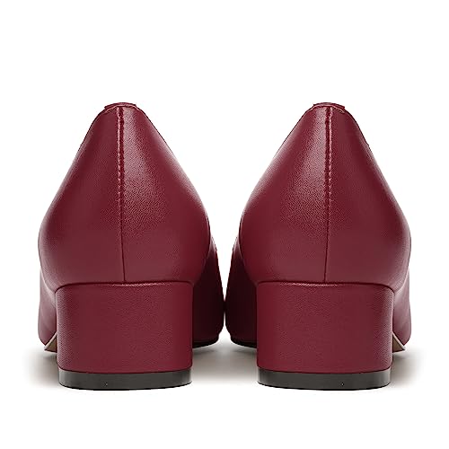 JUSTDANNI Womens Slip On Dress Stylish Wedding Square Toe Matte Block Low Heel Pumps Shoes 1.5 Inch4