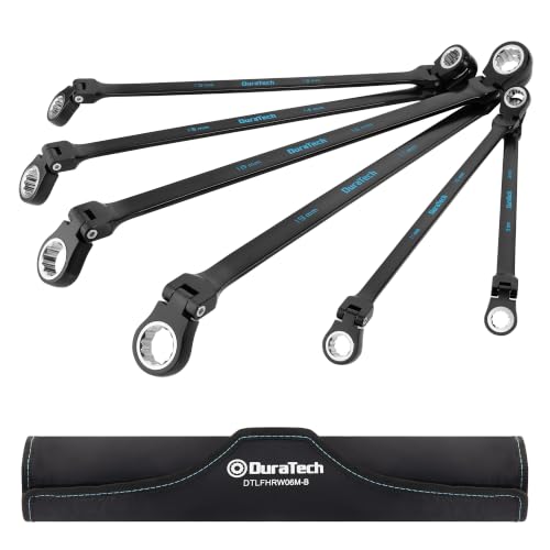 Image of DURATECH Extra Long Flex-Head Ratcheting Wrench Set, 6-Piece, Metric