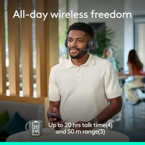 Image of Logitech Zone Wireless 2 ES for Business - Noise-Canceling Wireless Headset with Adaptive Hybrid ANC, Native Bluetooth, Microsoft Teams Certified - Graphite
