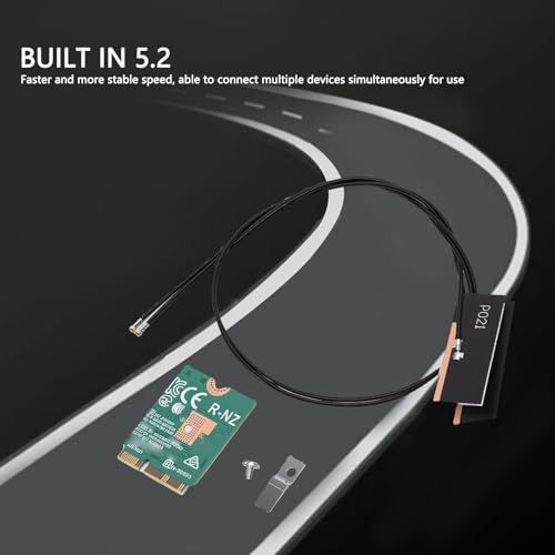 WiFi 6E Wireless Card, Dual Band 2.4GHz 5GHz M.2 NGFF Laptop Network Card 1800Mbps, con Bluetooth 5.2 y MU MIMO, para Windows 10, Windows 11 y OpenWrt miniatura 5