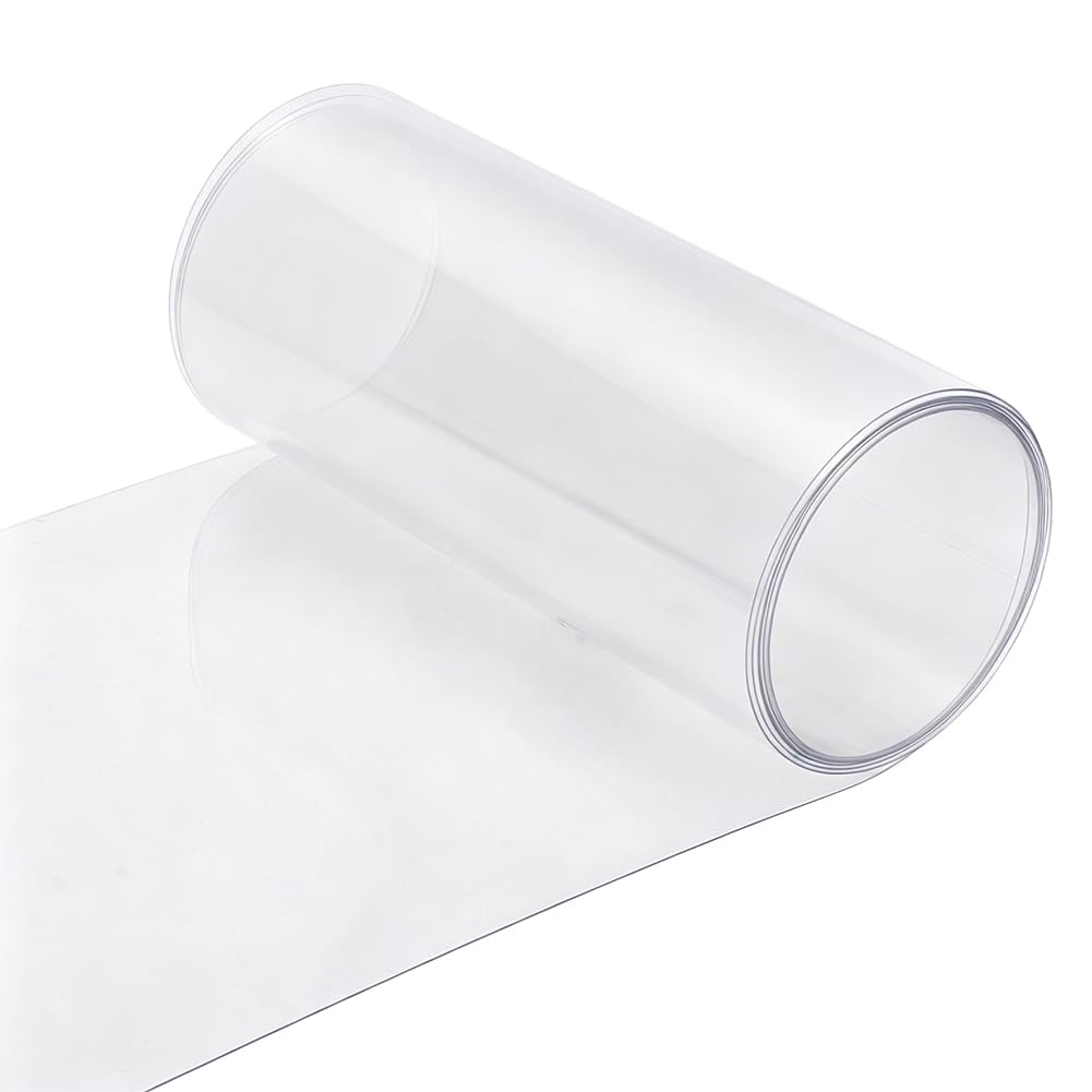 OLYCRAFT 30cm x 5m Clear Plastic Sheet 0.8mm Clear Polycarbonate Roll Extra Large PVC Sheets Roll Transparent Flexible Plastic Sheet for Picture Frames Crafts DIY Window Replacement Panes