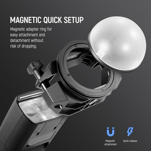 Image of NEEWER SFR1 Square Flash Head Adapter Ring for CRS6 Diffusion Dome CRM2 GM-M1 Square Head Speedlite Accessories, Anti Twist Screw Knob, Cold Shoe for Z760 NW760 NW700 NW620 NW635II TT560 Speedlight