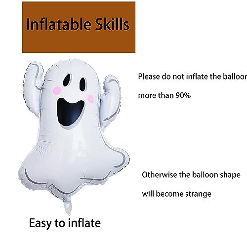 Hadckja HBB-04 Ghost Balloons White Ghost Halloween Balloons Ghost Foil Balloons For Ghost-Themed Party Supplies Decorations Halloween Party Decorations Balloons Party Sets-3Pcs thumb #3