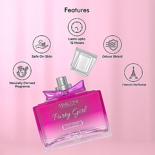 Image of MarconI Party Girl Occasional Outing & Party Wear Eau De French Perfume For Women - 100 ml