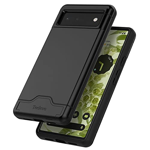 Étui portefeuille pour Google Pixel 6 noir avec béquille intégrée