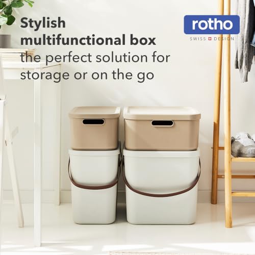Rotho Albula Aufbewahrungsbox mit Deckel 25 L modular stapelbar Anthrazit