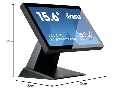 iiyama Prolite T1634MC-B8X Moniteur à écran Tactile 39,6 cm (15.6") 1920 x 1080 Pixels Plusieurs Pressions Multi-utilisateur Noir