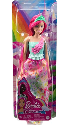Barbie Dreamtopia Royal Doll With Dark-Pink Hair & Sparkly Bodice Wearing Removable Skirt, Shoes & Headband #TOP5