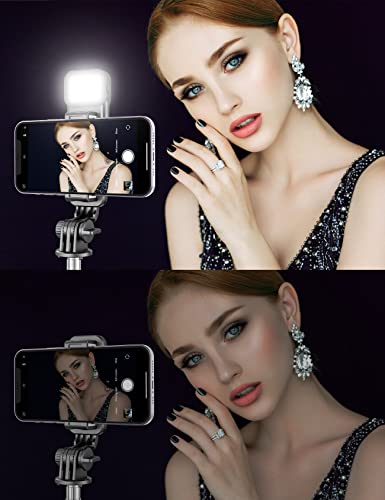 Image of Selfie Stick Tripod with Light, 3-in-1 Multifunctional Design, Rechargeable LED Light with Two Brightness Levels with Bluetooth Remote for Makeup Selfie & vlogging