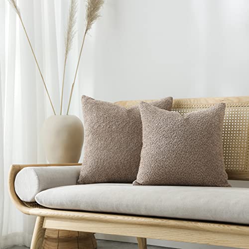 FIOUOVO Textured Farmhouse Throw Pillow Covers 18x18 Decorative Pillows for Bed Couch Pillows for Living Room Rustic Pillows Neutral Accent...