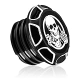 GUAIMI CNC Aluminum Fuel Gas Tank Oil Cap For Harley Davidson Sportster XL 1200 883 X48 Dyna - Skeleton Middle Finger (Black)