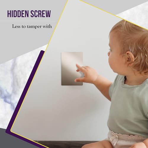 Image of ENERLITES Screwless Blank Wall Plate, Child Safe Blank Device Outlet Cover, Standard Size, 1-Gang 4.68 inch x 2.93 inch, Polycarbonate Thermoplastic, UL Listed, SI8801-NK-5PCS, Glossy, Nickel, 5 Pack