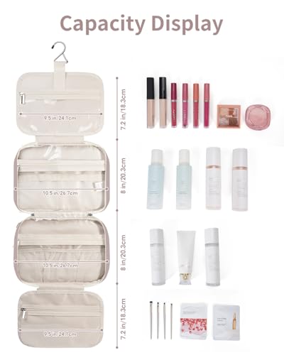 Image of Large Hanging Toiletry Bag Travel Makeup Bag Cosmetic Organizer for Women and Girls (Pink (Medium))