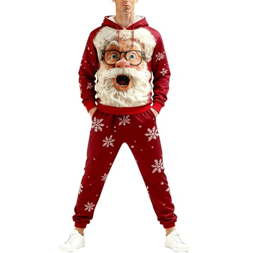 Men’S Christmas Tracksuits 2 Pieces 2025 Casual Ugly Santa Hoodies