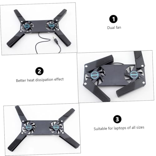 Vaguelly 2PCS base refrigerante plegable para laptop miniatura 3