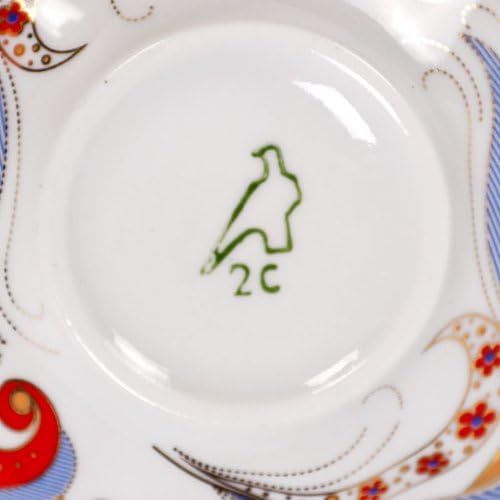 Dulyovo Porcelain 'Russian Motifs' Teacup and Saucer Set