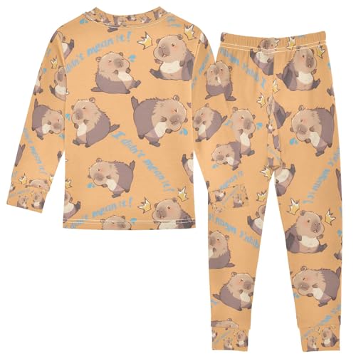 senya Capybara I Did Not Mean It Pajamas Set Long Sleeve Soft Cotton Sleepwear 2 Piece2