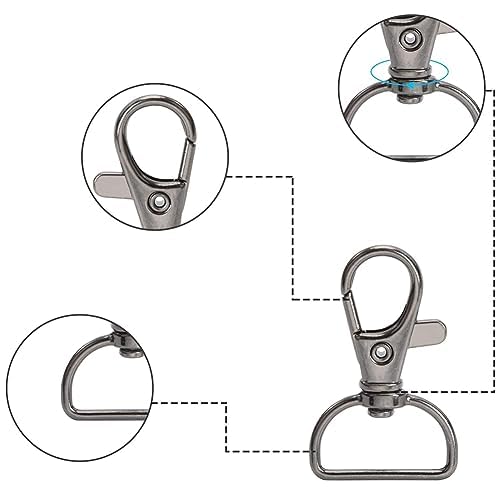 Lot De 30 Mousquetons Pivotants Métal Pour Porte-clés, Sacs, Bijoux - Argenté