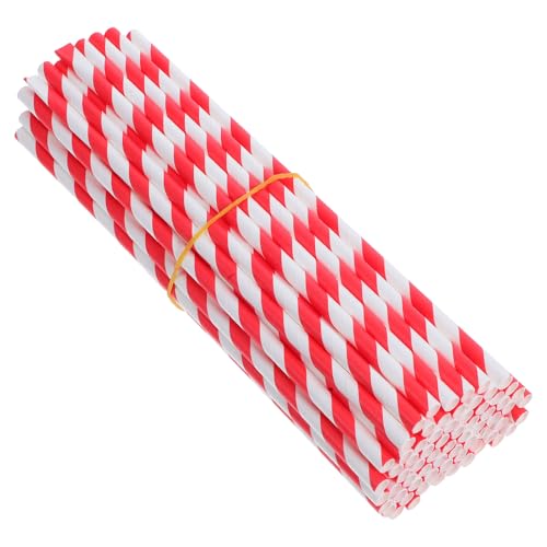 100 pitillos de papel rojo biodegradables 20 cm miniatura 1