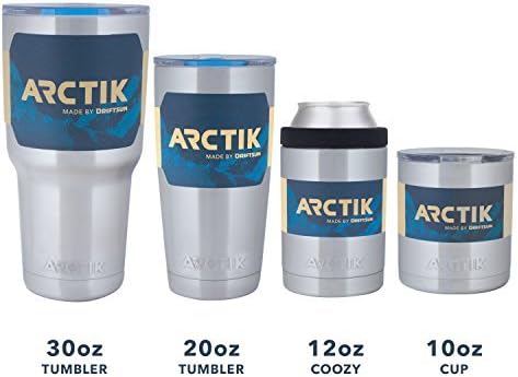 Stainless Steel Coffee Tumbler - 20 Oz Double Wall Vacuum Insulated Hot or Cold Tumbler with Splash Proof Lid from the Arctik Series by Driftsun
