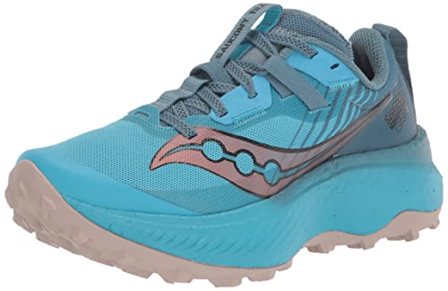 Saucony Women's Endorphin Edge Trail Running Shoe, Ocean/loam, 5 Medium