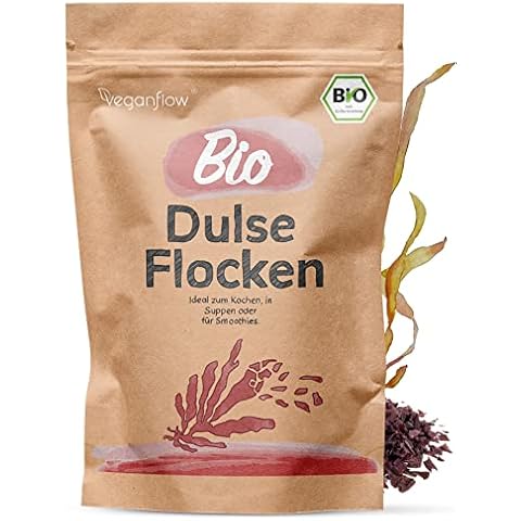 VEGAN FLOW® Dulse Flocken Bio aus dem Atlantik, Rotalgen für Smoothies oder als Trocken-Gemüse Cover