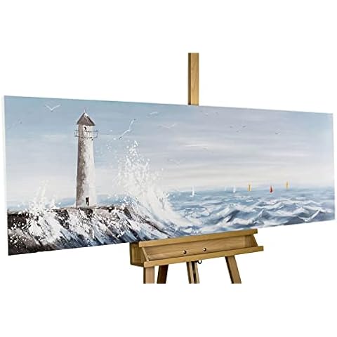 KunstLoft Leinwandbild | 100% HANDGEMALT | 150x50 cm | Wandbild Wohnzimmer | Sehr großes Acryl Gemälde Cover