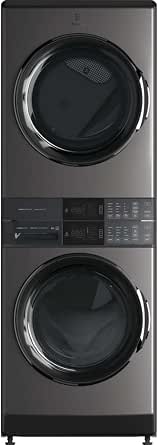 Electrolux 4.5 cu. ft. Stacked Washer and 8.0 cu. ft. Gas Dryer Laundry Tower in Titanium with SmartBoost Technology