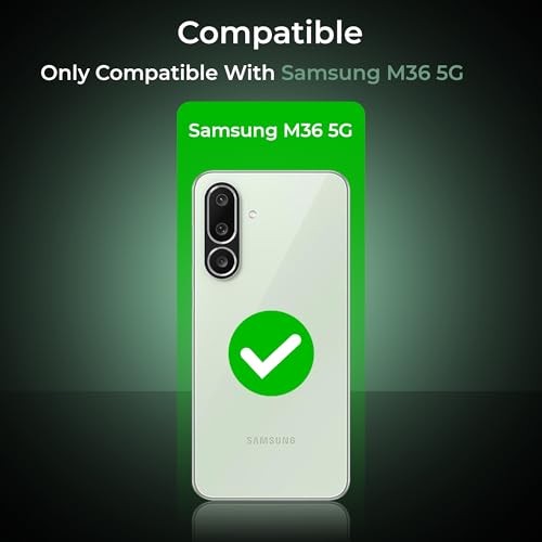 Image of A rtistque Transparent Back Cover Case for Samsung Galaxy M36 / F36 | Acrylic Armor | Anti-Drop | Shockproof TPU Edge | Samsung M36 Back Cover - Green