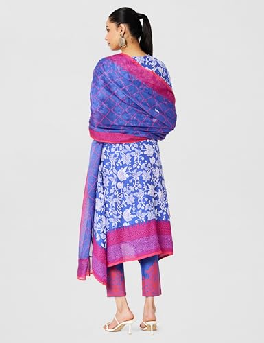Image of BIBA Women Cotton Straight Printed Kurta Ankle Length Suit Set