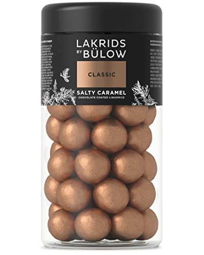 chocolate covered caramel balls - LAKRIDS BY BÜLOW - CLASSIC - Salty Caramel - 10.41 OZ - Chocolate Coated Licorice Balls from Denmark - Sweet Licorice Core covered by Soft Dulce Chocolate