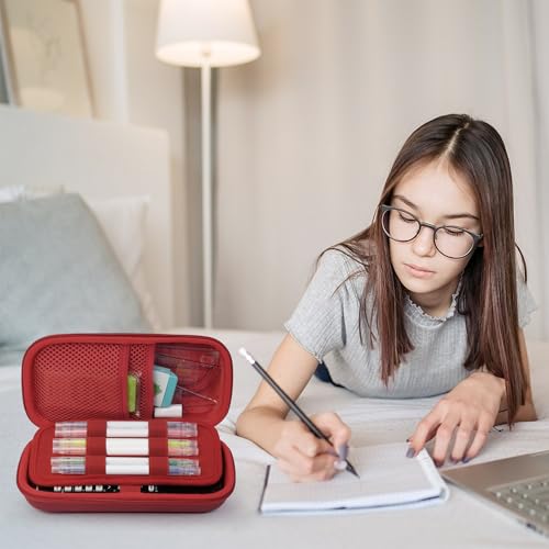 ZUJFPL EVA Hard Case Compatible with Texas Instruments TI-Nspire CX II/TI-NSPIRE CX-II CAS,Portable Case for TI-84 Plus/TI-84 Plus CE/TI-83 Plus/TI-85/TI-89 Color Graphing Calculator. (Radical Red) - Thumbnail 7