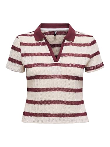 Only Onlhalia S/S Collar Top Box JRS Femme - T-shirt Col Chemise Coupe Droite Mode