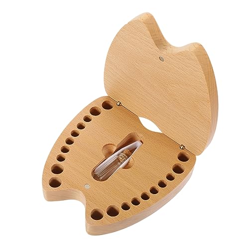 BESPORTBLE Tooth Keepsake Box Wooden Lost Tooth Storage for Durable and Practical for Boys and present Childhood Moments