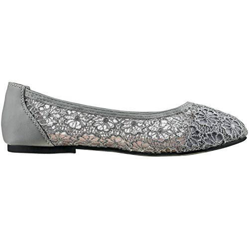 CLOVERLAY Women's Ballet Shoe Floral Breathable Crochet Lace Ballet Flats - Image 4