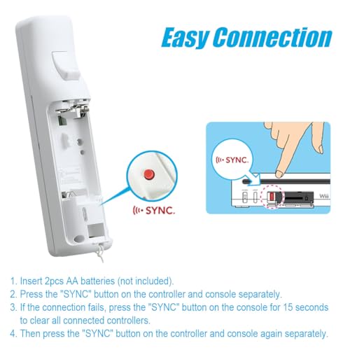 Image of TIANHOO Remote Controller for Wii & Wii U | with Silicone Case and Wrist Strap, 2 pack (White & White)