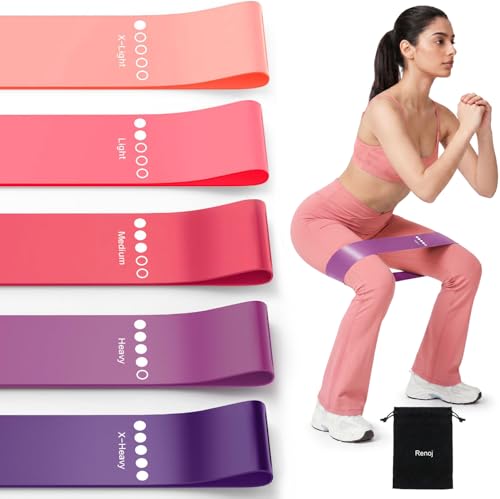 Resistance Bands for Working Out, 5-Pack Elastic Exercise Bands for Strength Training, Stretching...