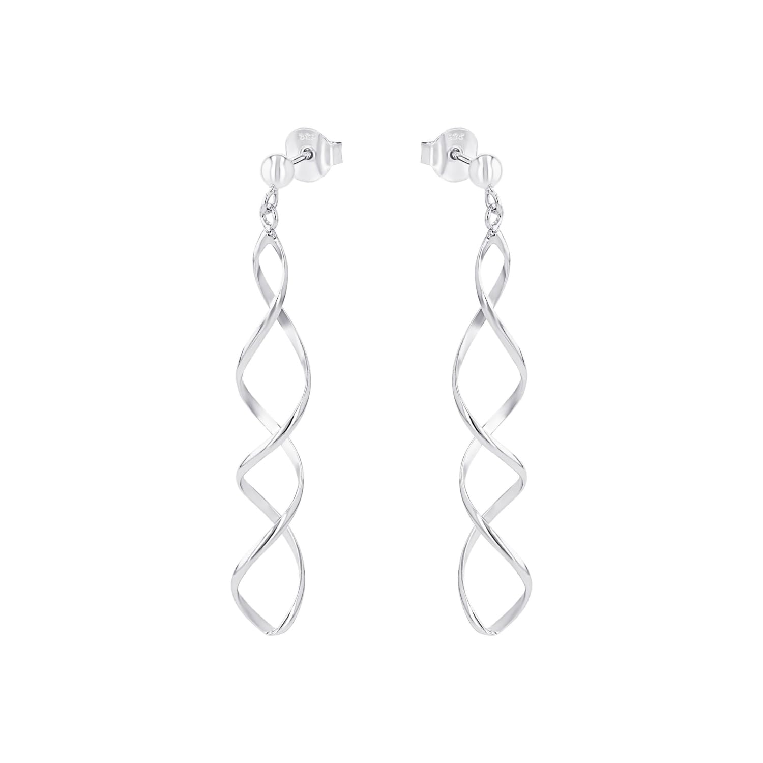 Amor Pendientes de plata de ley 925 para mujer, pendientes parcialmente con piedras preciosas, plata 925 rodiada, regalo para mujer y novia, viene en caja de regalo