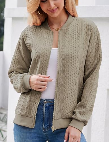 Image of Larmliss Women's Zip Up Cardigan Sweater Hoodies Long Sleeve Jacket Crewneck Casual Outerwear Spring Fall Trendy Coat Outfits