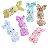 TUYOBI プチギフト ハンカチ 退職 お礼 ハンドタオル 6個セット うさぎ タオルセット ラッピング済 プレゼント 異動 お配り ミニタオル 粗品 景品 お返し 感謝 結婚式 おまかせ ギフト クリスマス お世話になりました