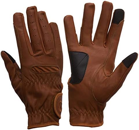 eGloveeQUEST GripPro - Leather Horse Riding Gloves - Hardwearing, Breathable and Grippy Real Leather - Synthetic Lycra comfort fit inserts - Touchscreen Gloves