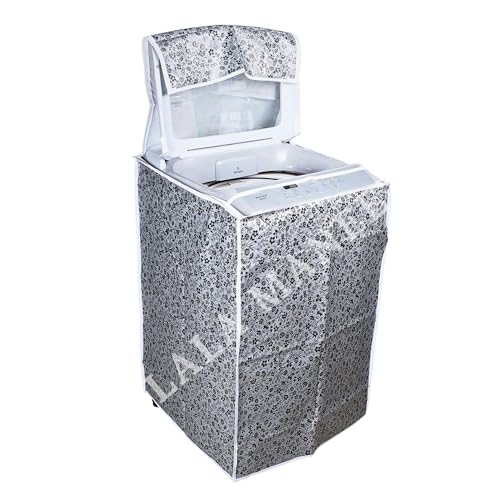 Image of Top Load Washing Machine Cover Pvc Suitable For - Lg-8-10kg | Black & Grey - Size: 60X60X93Cm