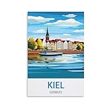 WGMDOEE Kiel-Deutschland-Vintage-Reiseposter, 30 x 45 cm, 