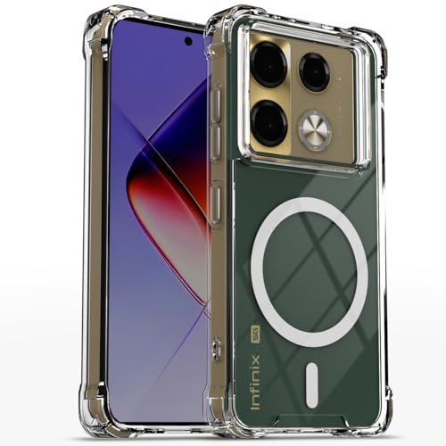 Image of Pikkme Back Cover for Infinix Note 40 Pro 5G Mag-Safe Shockproof PC + TPU | Protective Case Magnetic Support | Bumper Case (Transparent Mag-Safe)